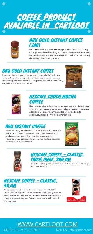 coffee product avaliable in cartloot