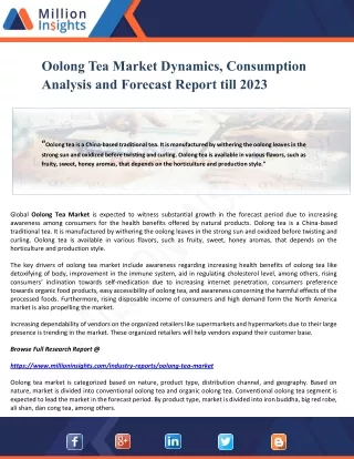 oolong tea market dynamics consumption analysis