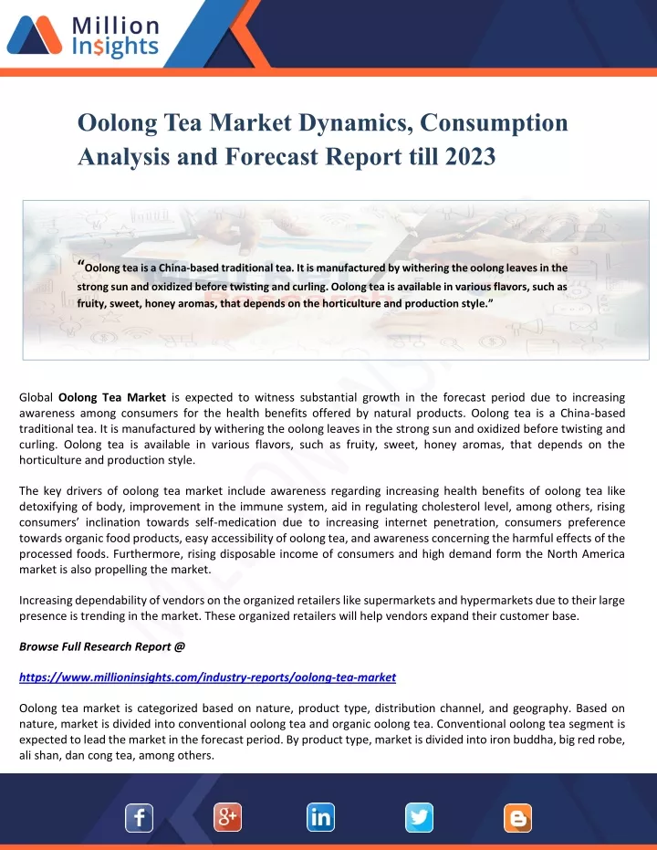 oolong tea market dynamics consumption analysis