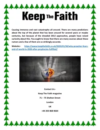 End Of The World Bible | Keep The Faith