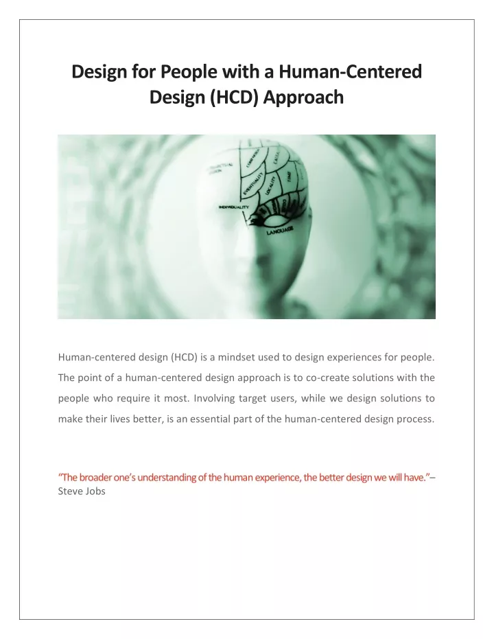 design for people with a human centered design