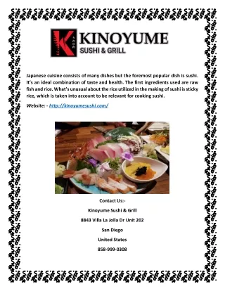 Best Japanese Food Ucsd | Kinoyume Sushi and Grill