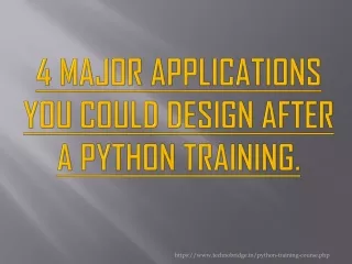 How Python enhances some major applications of today’s world.