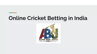 Alpha Book Jaipur is The Best Betting Site for Cricket in India