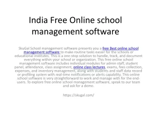 india free online school management software