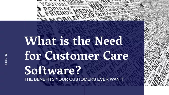 what is the need for customer care software