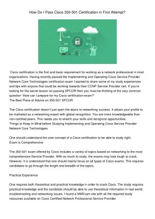 how do i pass cisco 350 501 certification