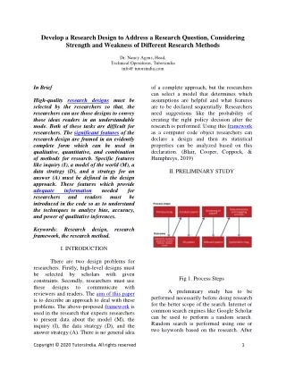 develop a research design to address a research