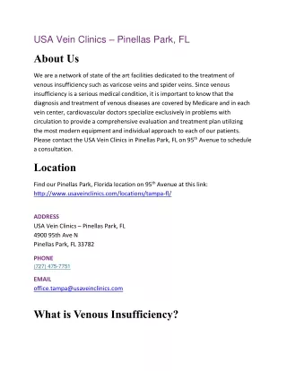 USA Vein Clinics – Pinellas Park, FL