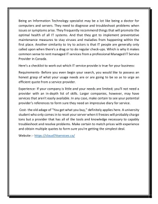 being an information technology specialist
