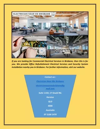 Commercial Electrical Services Brisbane | Electriciannearmebrisbane.com.au