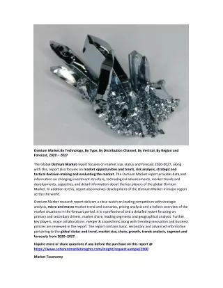 osmium market by technology by type