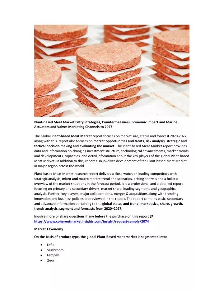 plant based meat market entry strategies