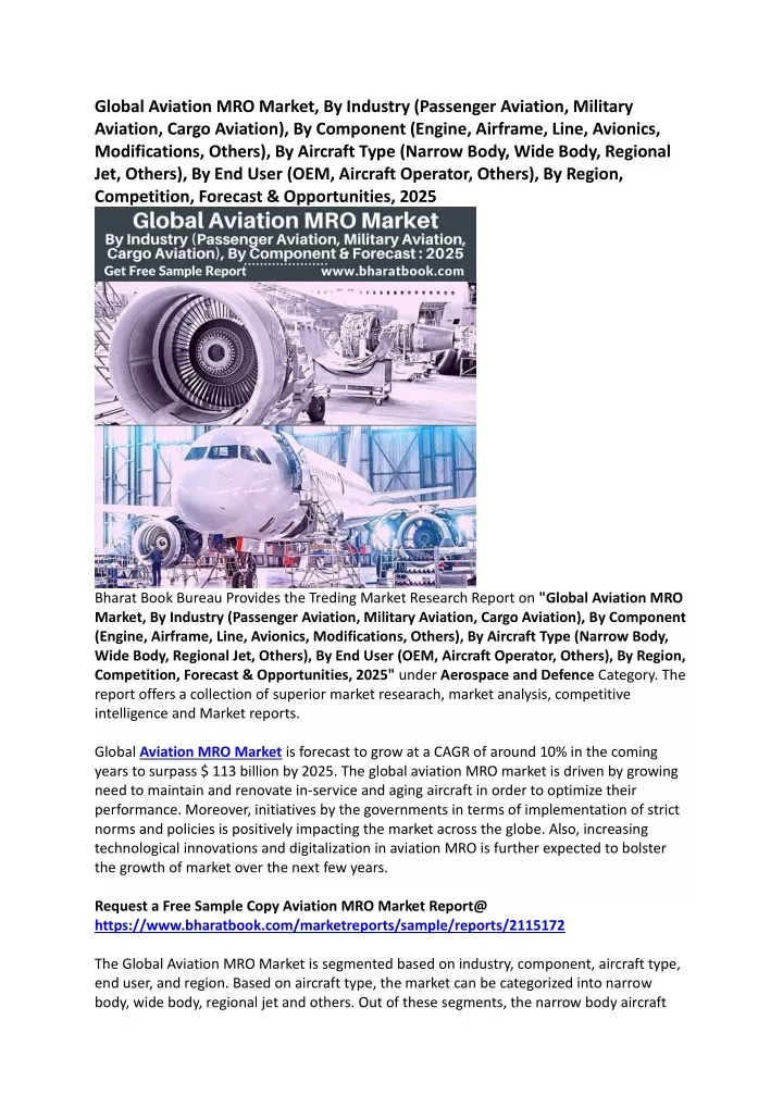 global aviation mro market by industry passenger