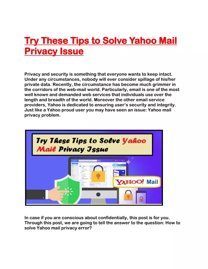 try these tips to solve yahoo mail try these tips