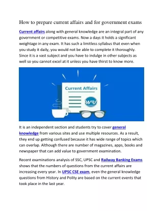 how to prepare current affairs and for government