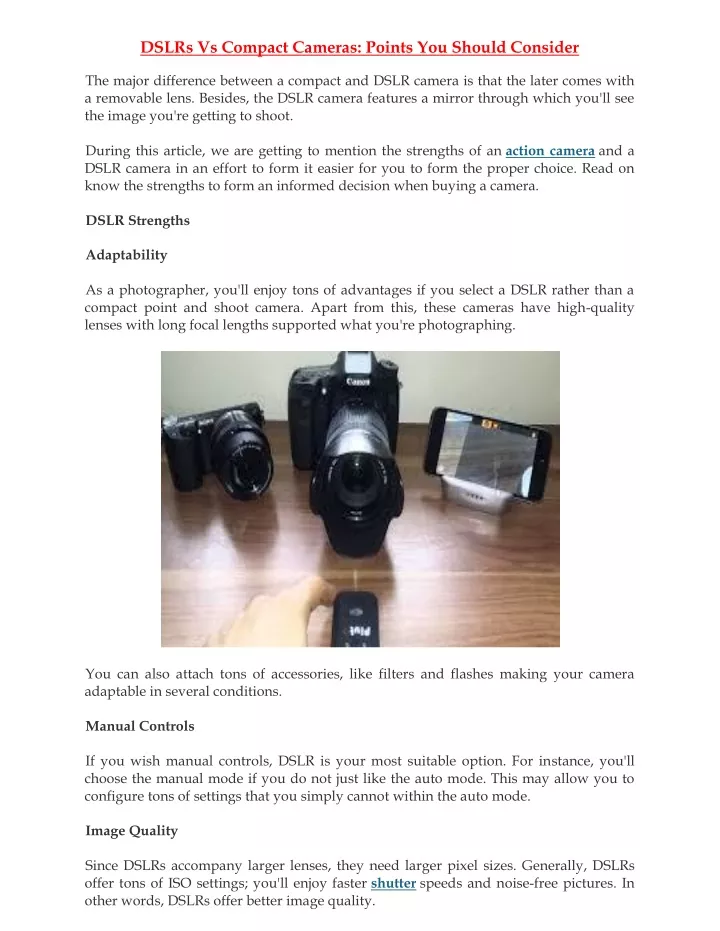 dslrs vs compact cameras points you should