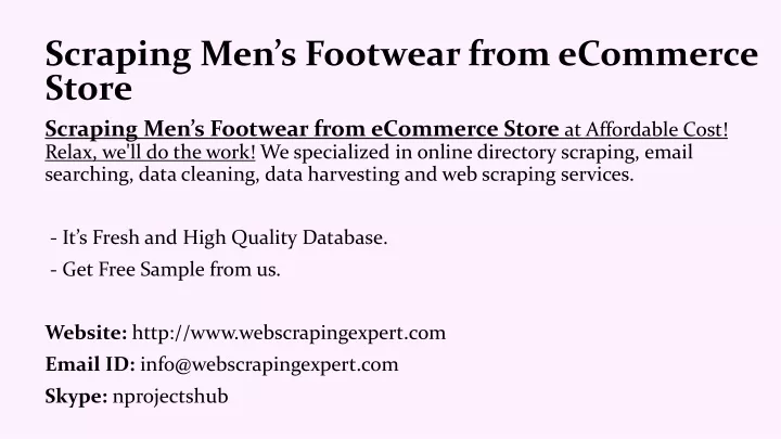 scraping men s footwear from ecommerce store