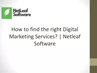 how to find the right digital marketing services
