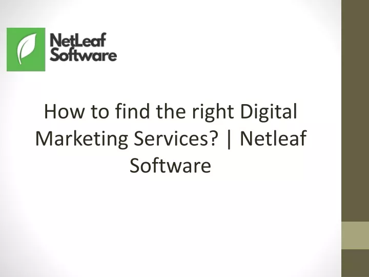 how to find the right digital marketing services