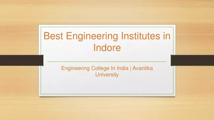 best engineering institutes in indore