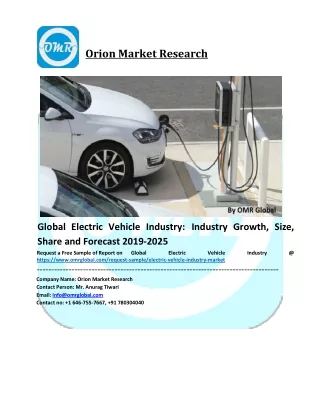Global Electric Vehicle Industry Size, Share, Trends & Forecast 2019-2025