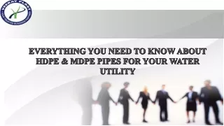 EVERYTHING YOU NEED TO KNOW ABOUT HDPE & MDPE PIPES FOR YOUR WATER UTILITY