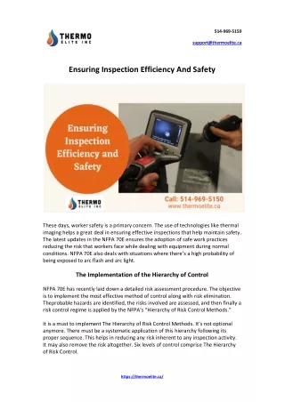 Ensuring Inspection Efficiency And Safety