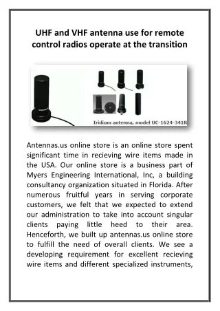 uhf and vhf antenna use for remote control radios
