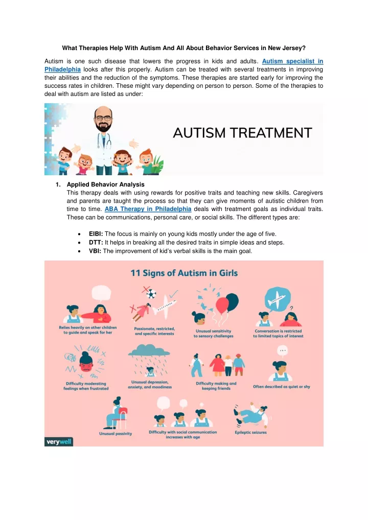 what therapies help with autism and all about