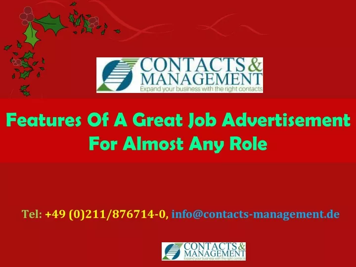 features of a great job advertisement for almost