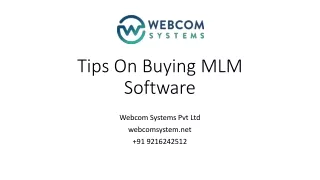 Tips On Buying MLM Software - Webcom Systems