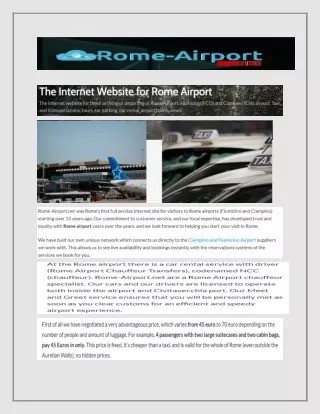 Rome Airport | Rome airport. Fiumicino & Ciampino airports