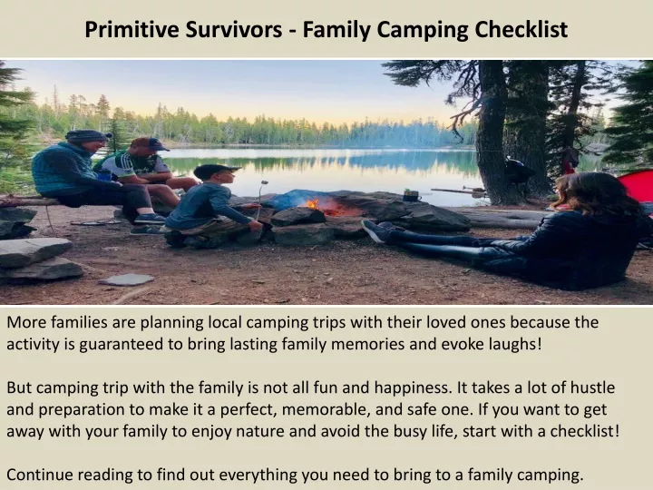 primitive survivors family camping checklist