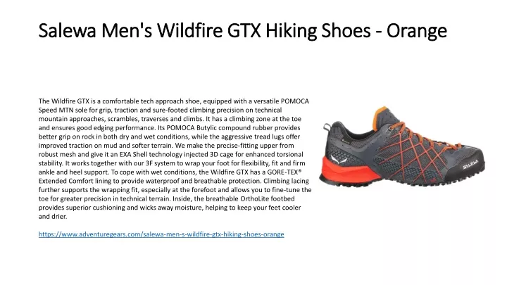 salewa men s wildfire gtx hiking shoes orange