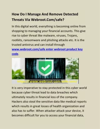 how do i manage and remove detected threats