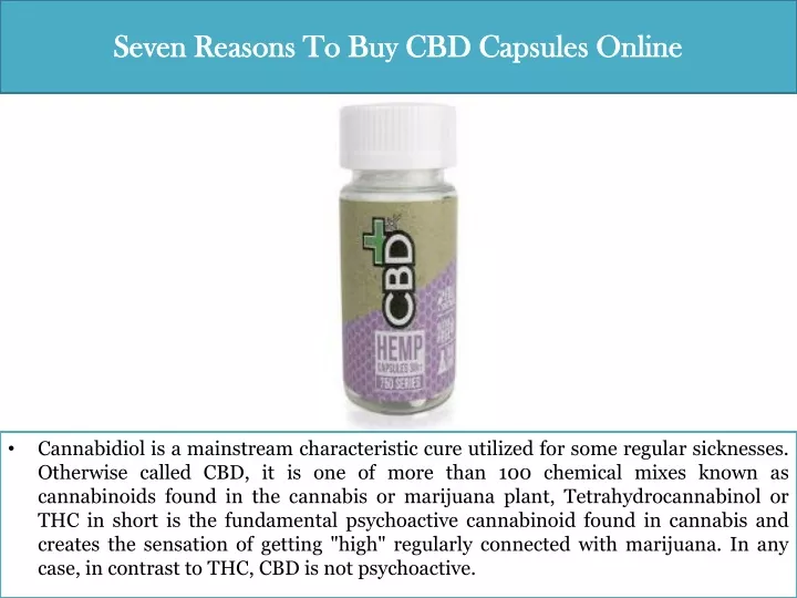 seven reasons to buy cbd capsules online