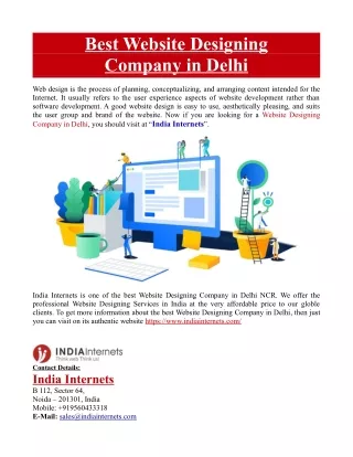 best website designing company in delhi