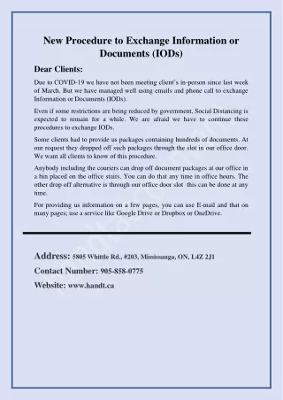 new procedure to exchange information
