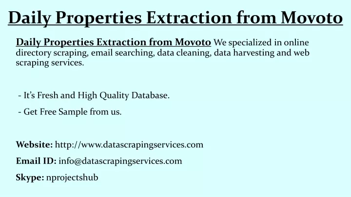 daily properties extraction from movoto