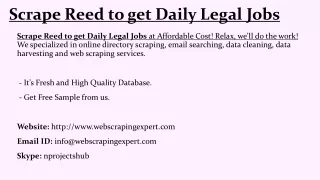 scrape reed to get daily legal jobs