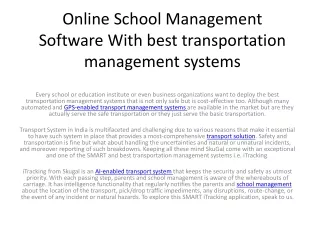 online school management software with best transportation management systems