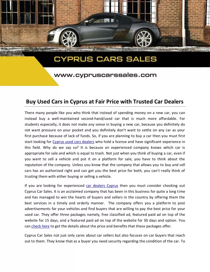 buy used cars in cyprus at fair price with
