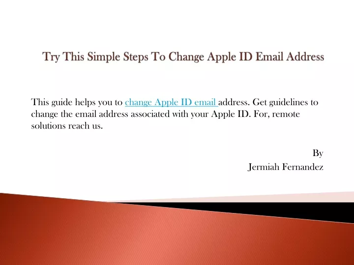 try this simple steps to change apple id email address