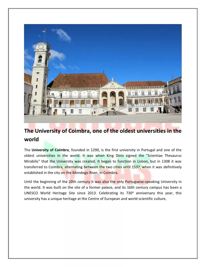 the university of coimbra one of the oldest