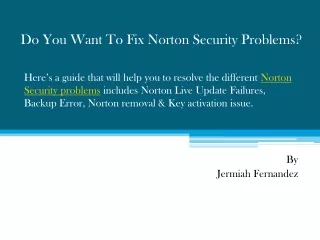 do you want to fix norton security problems