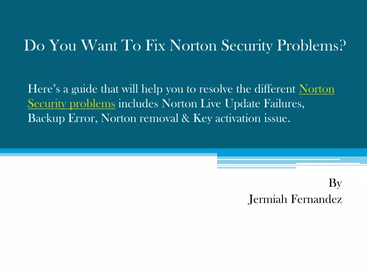 do you want to fix norton security problems