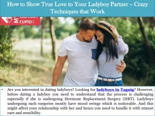 How to Show True Love to Your Ladyboy Partner – Crazy Techniques that Work