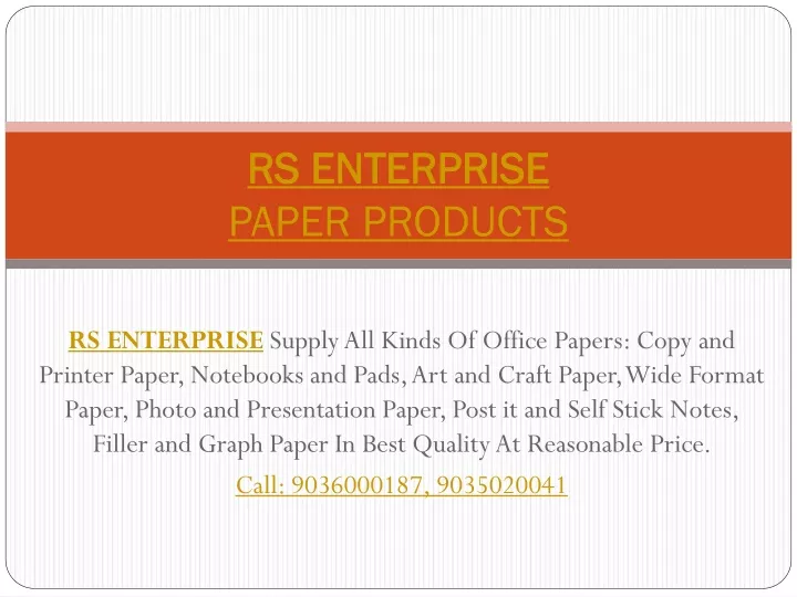 rs enterprise paper products