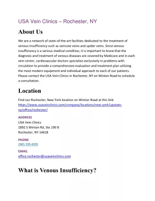 USA Vein Clinics – Rochester, NY